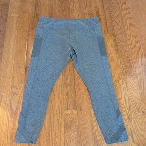 MONDETTA ACTIVEWEAR LEGGINGS GRAY TWO SIDE POCKETS mesh legs IN SIZE XXL